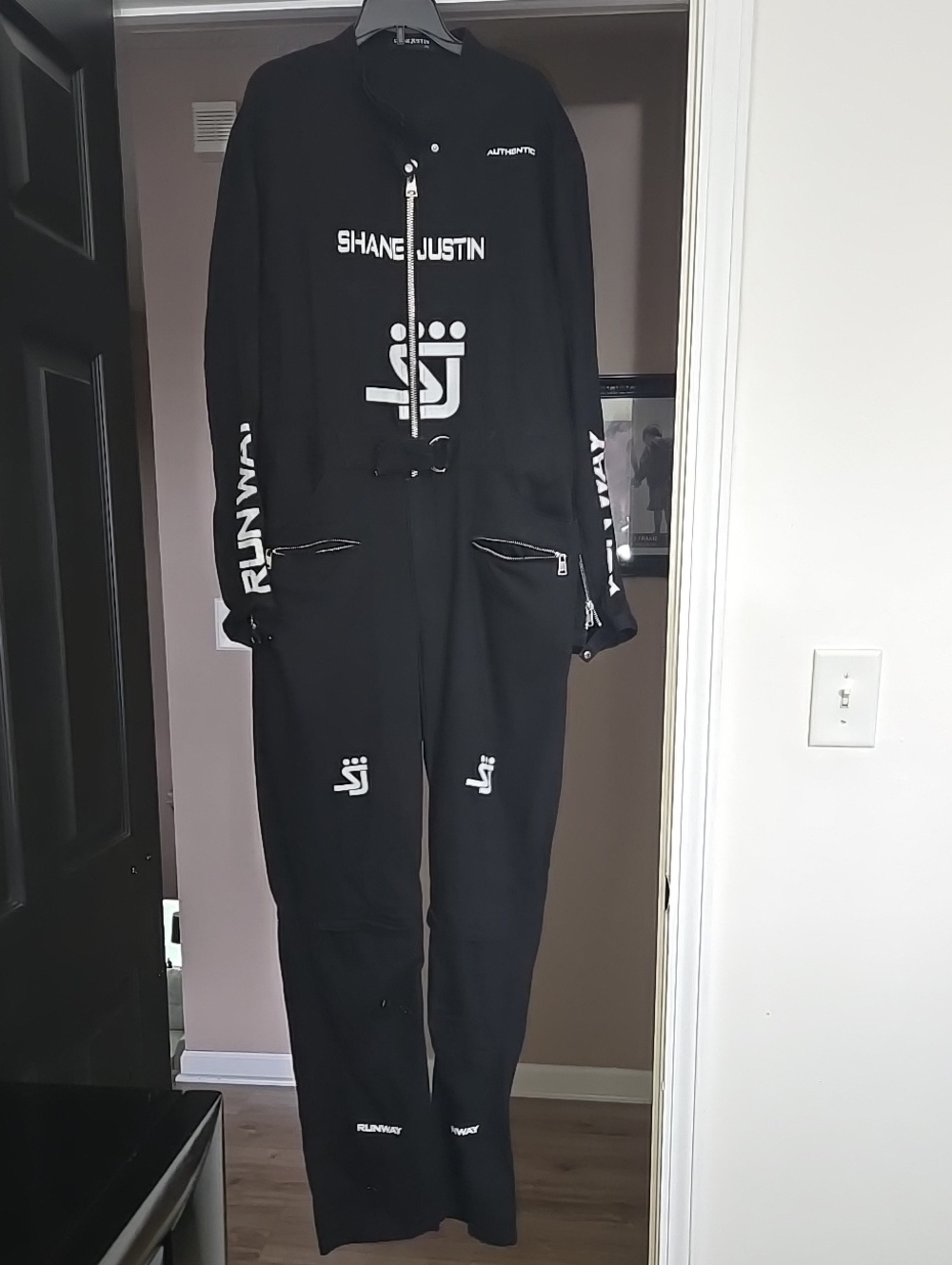 Shane Justin Black Graphic Jumpsuit